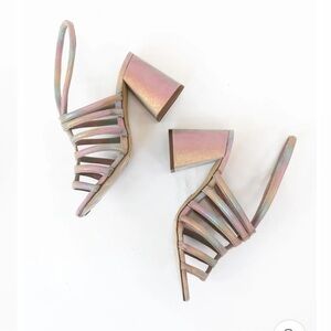 FREE PEOPLE | COLETTE CINCHED HEEL | RAINBOW METALLIC